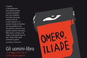 spettacolo UOMINI-LIBRO: ILIADE al buio @ Piccola Accademia COMO | Como | Lombardia | Italia